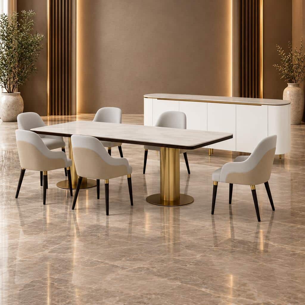 Fayra Dining Room Set main view for elegant dining spaces