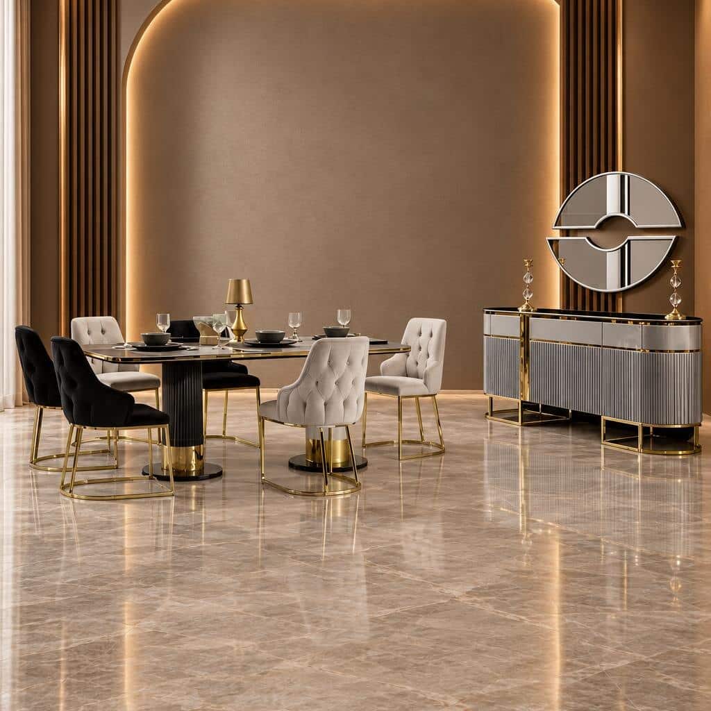 Helva Dining Room Set main view for elegant dining spaces