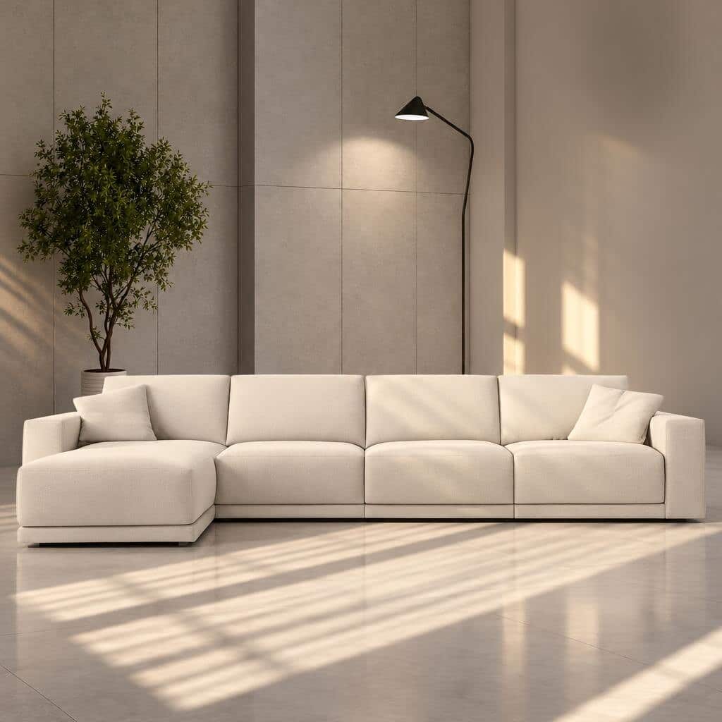 Viva L Shape front view for modern L Shape living room furniture
