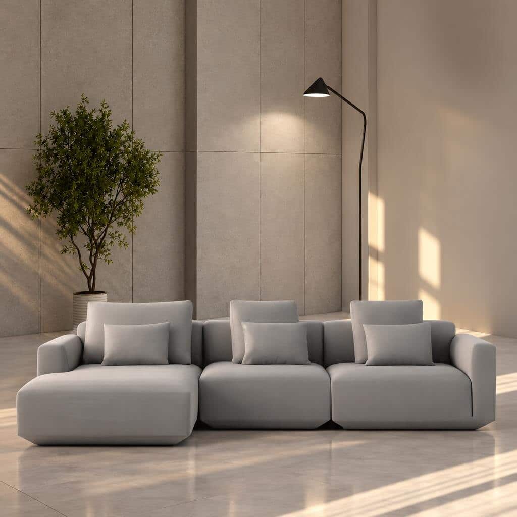 Torny L Shape front view for modern L Shape living room furniture