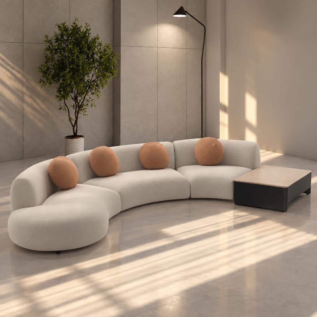 Zyron L Shape front view for modern L Shape living room furniture