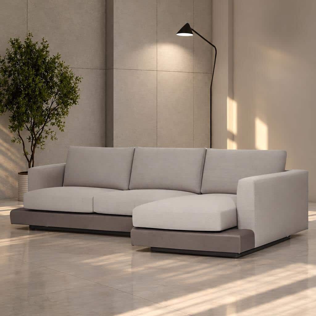 Zen L Shape front view for modern L Shape living room furniture