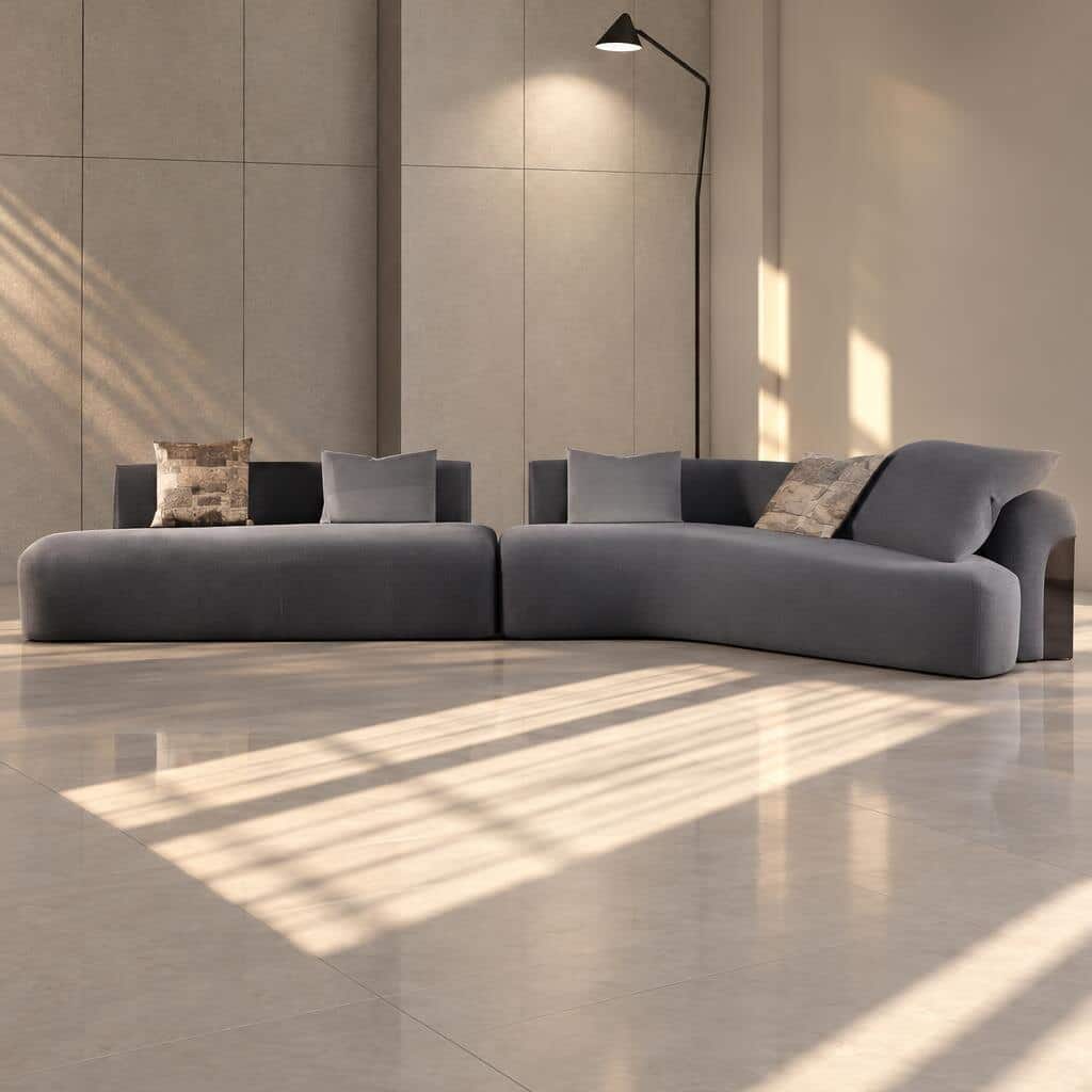Vona L Shape front view for modern L Shape living room furniture