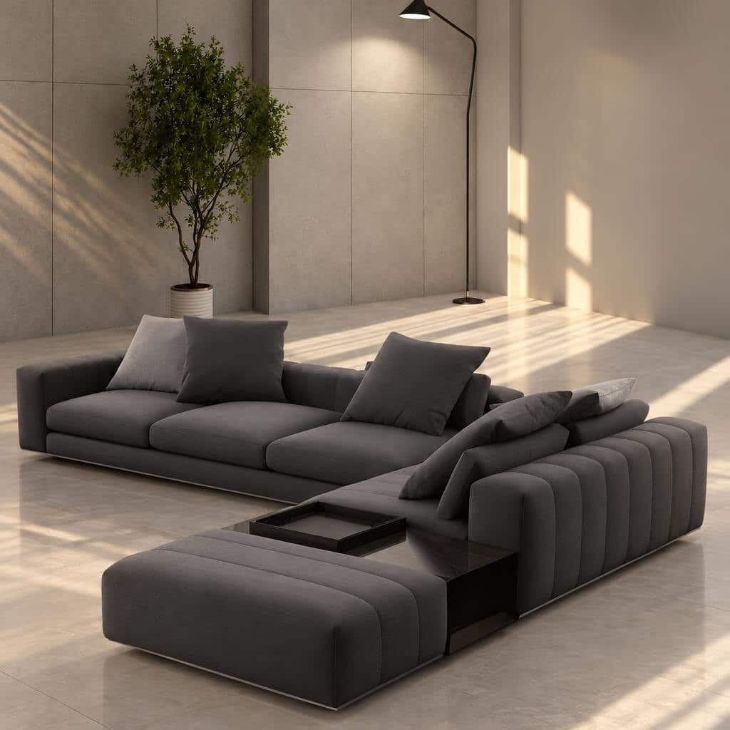 Vaya L Shape front view for modern L Shape living room furniture