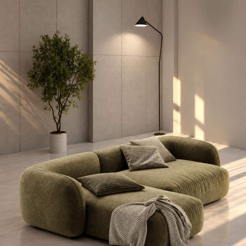 Grino L Shape front view for modern L Shape living room furniture