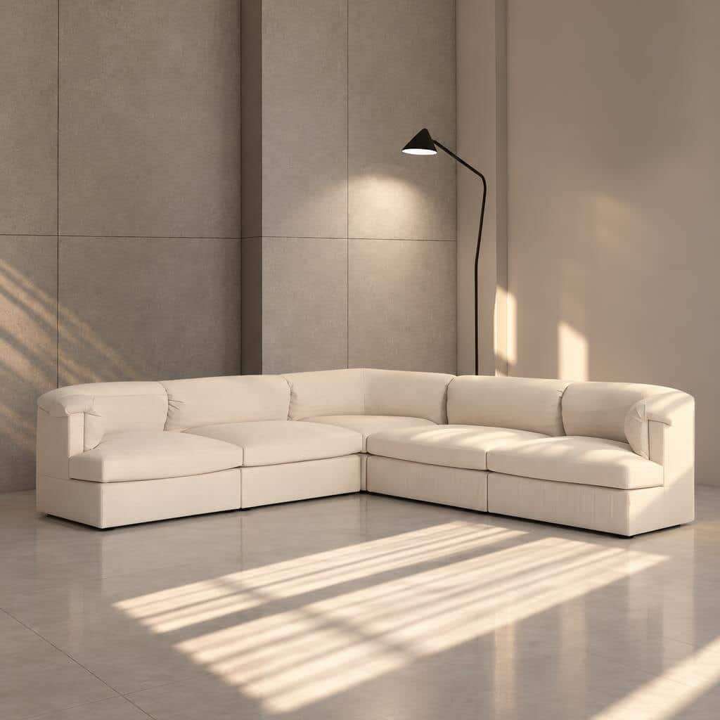 Velo L Shape front view for modern L Shape living room furniture