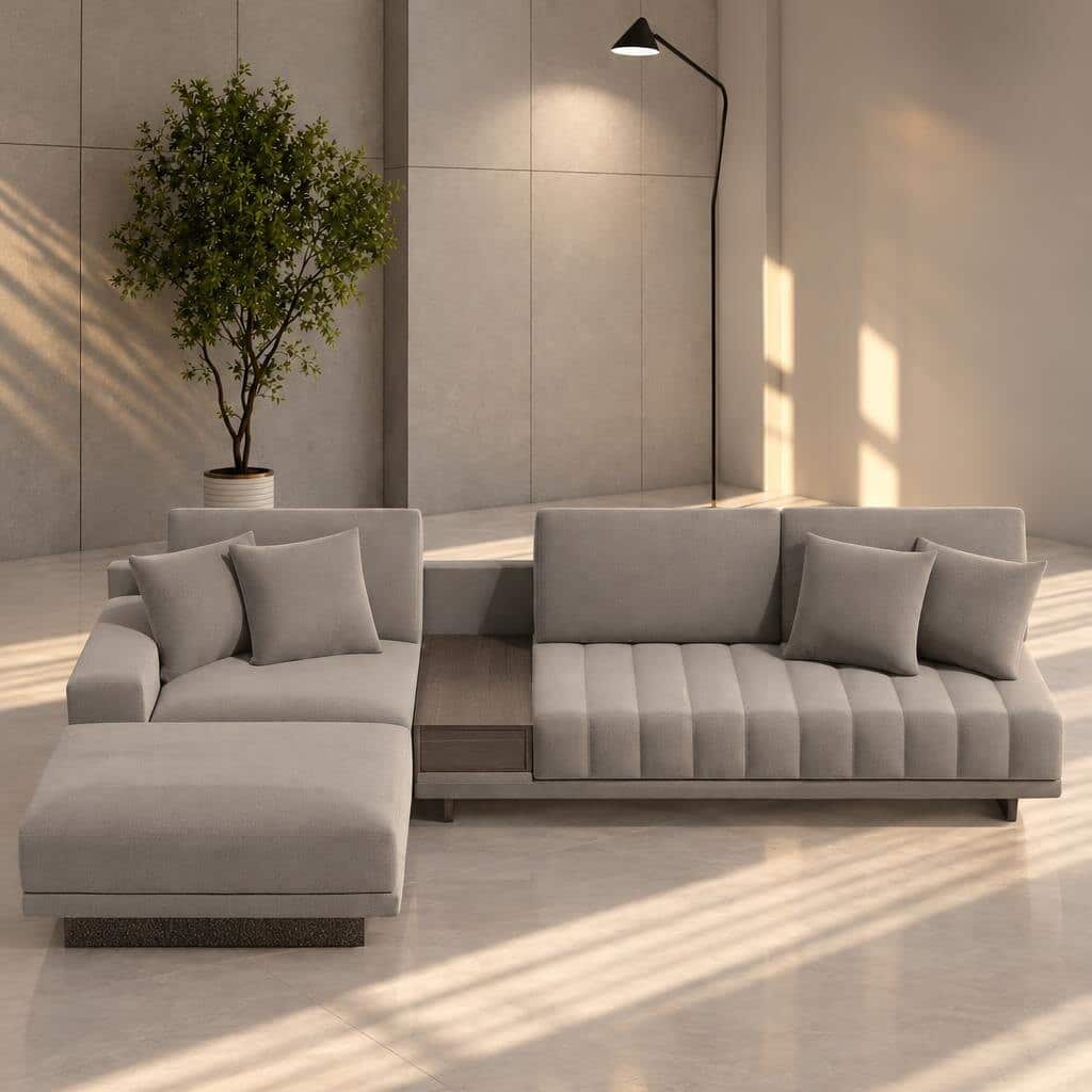 Xorin L Shape front view for modern L Shape living room furniture