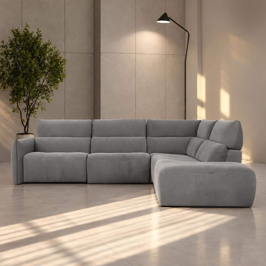 Veona L Shape front view for modern L Shape living room furniture